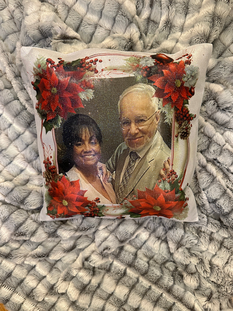 Glitter photo pillow